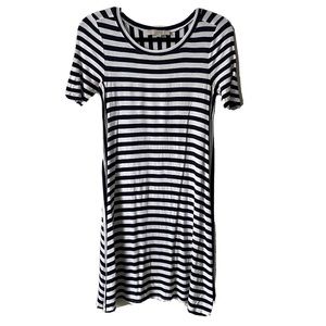 Loft Women’s Striped Jersey Knit T-shirt Dress Size XS Navy Blue White